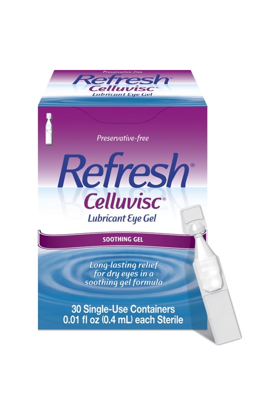 Celluvisc Lubricant Eye Gel Preservative-Free Artificial Tears, 0.4 ml, 30 Count