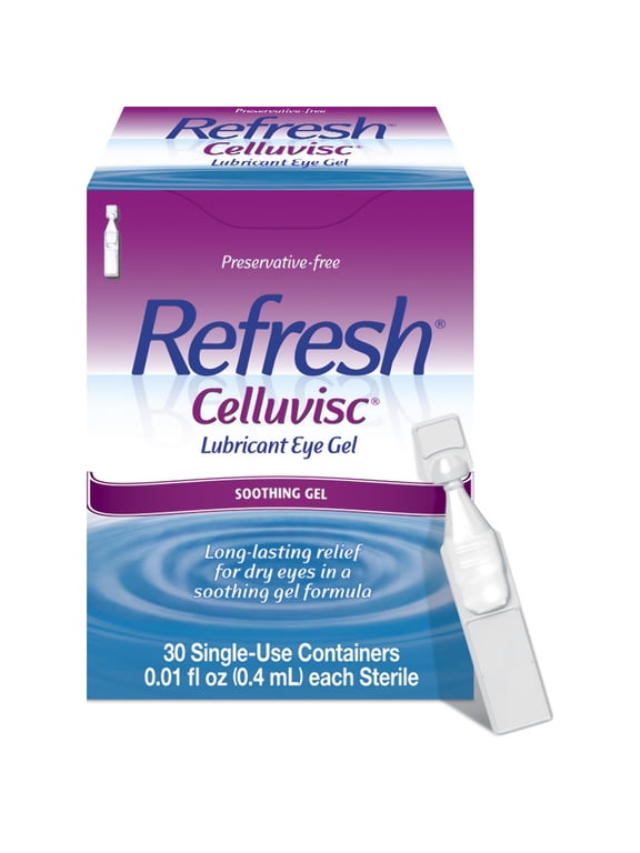 Celluvisc Lubricant Eye Gel Preservative-Free Artificial Tears, 0.4 ml, 30 Count