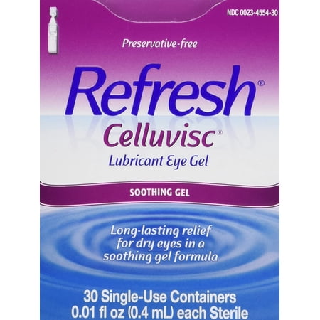 Refresh Celluvisc Lubricant Soothing Eye Gel Long-Lasting Relief, 0.01 Oz, 30 Ct