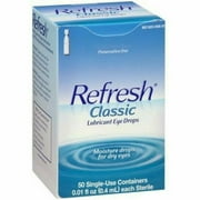 Refresh Classic Lubricant Eye Drops Non-Preserved Tears, 50 Single-Use Containers, 0.01 Oz 0.4 Ml, 2-Pack
