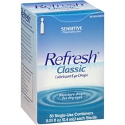 Refresh Classic Lubricant Eye Drops Non-Preserved Tears, 50 Single-Use Containers, 0.01 Oz 0.4 Ml, 3-Pack