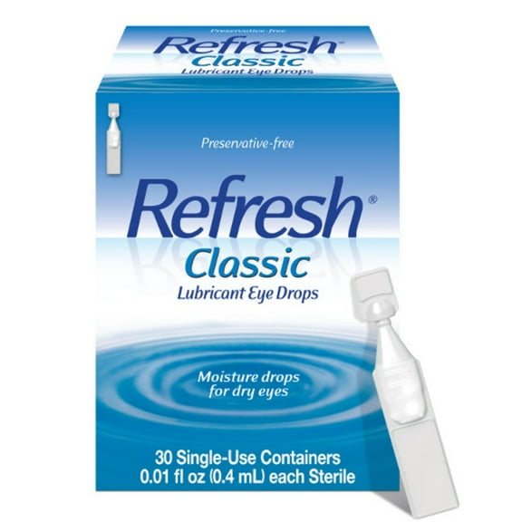 Refresh Classic Lubricant Eye Drops Preservative-Free Artificial Tears, 0.4 ml, 30 Count