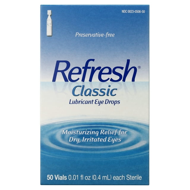 Refresh Classic Lubricant Eye Drops PreservativeFree Tears, 0.4 ml, 50