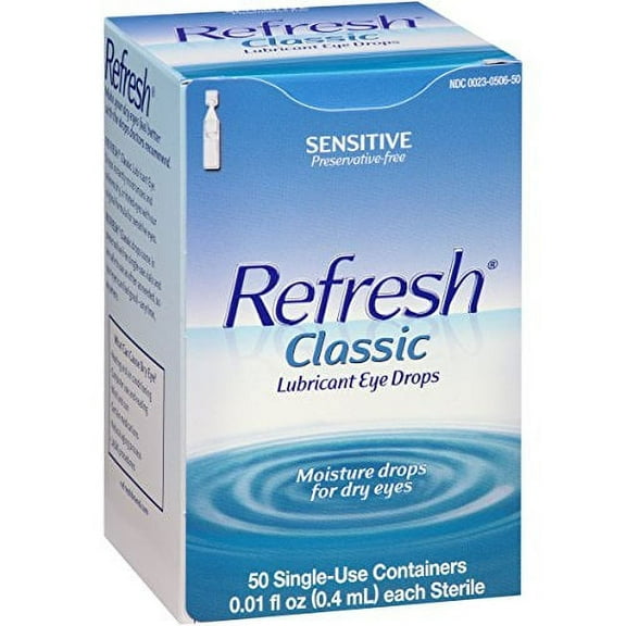 Refresh Classic Lubricant Eye Drops Single Use Containers, 50 Each, 3 Pack