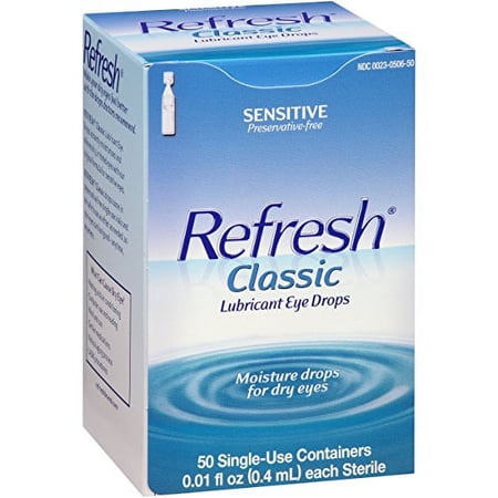 Refresh Classic Lubricant Eye Drops Single Use Containers, 50 Each, 6 Pack
