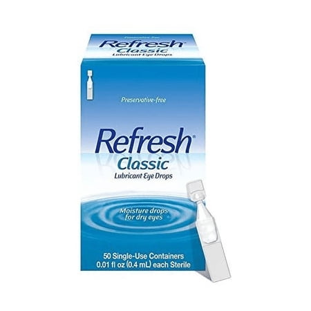 Refresh Classic Sterile Lubricant Eye Drop, Preservative Free, 50ct, 6-Pack