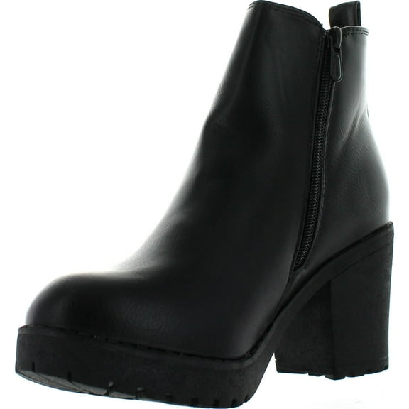 Refresh CLUB-01 Women's Elastic Panel Slip On Chunky Heel Ankle Booties