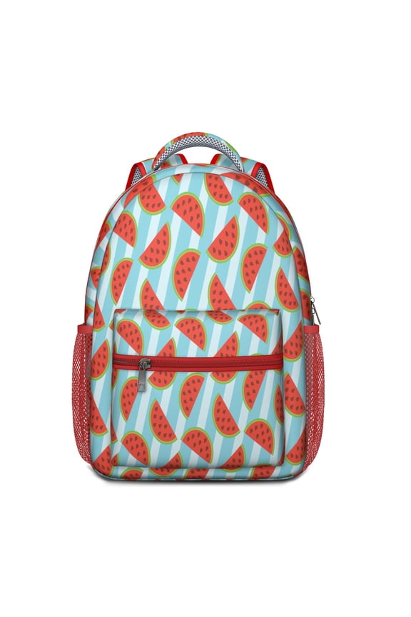 Refresh Geometric Watermelon Print Backpack - Ergonomic & Lightweight Bookbag for Daily Commute & School Use