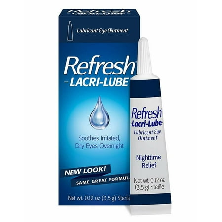 Refresh Lacri-Lubricant Eye Ointment, Eye Dryness Nighttime Relief, 0.12 oz, 8-Pack