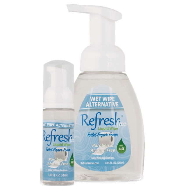 Refresh Liquid Wipe Free Toilet Paper Foam. EcoFriendly Wet Wipe