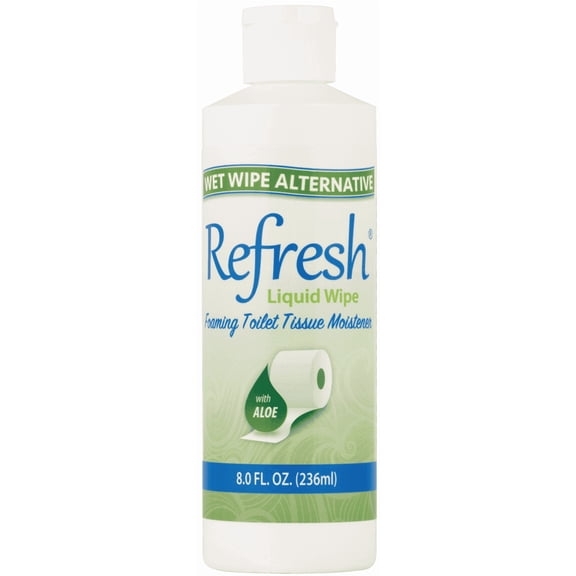 Refresh Liquid Wipe Toilet Paper Foam – Eco-Friendly Flushable Wet Wipe Alternative, Cleanses & Soothes with Witch Hazel & Aloe, Septic & Plumbing Safe 8 oz Dispenser Refill (1 Pack)