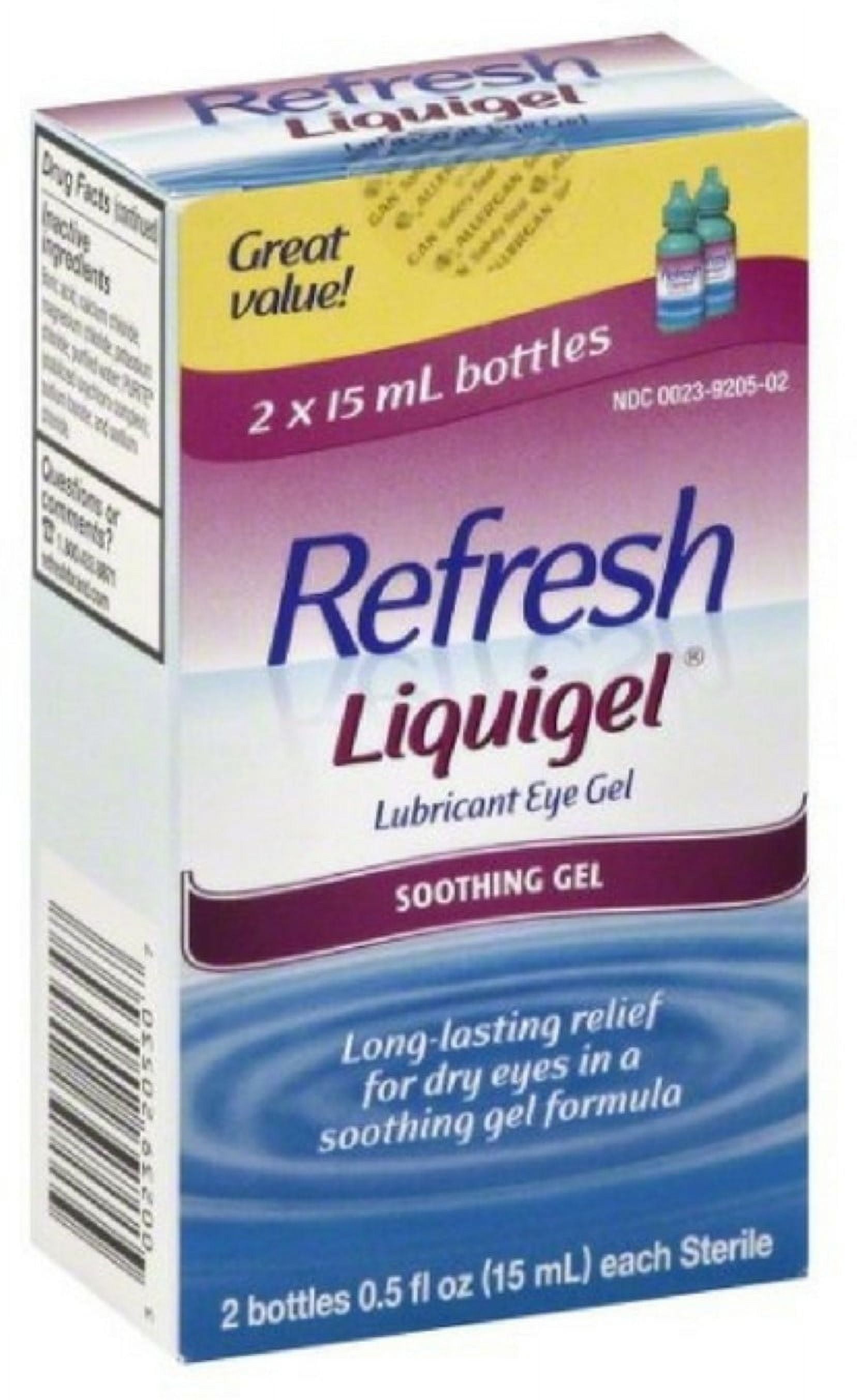 Refresh Liquigel, Lubricant Eye Drops 2 bottles 15ml (Pack of 2