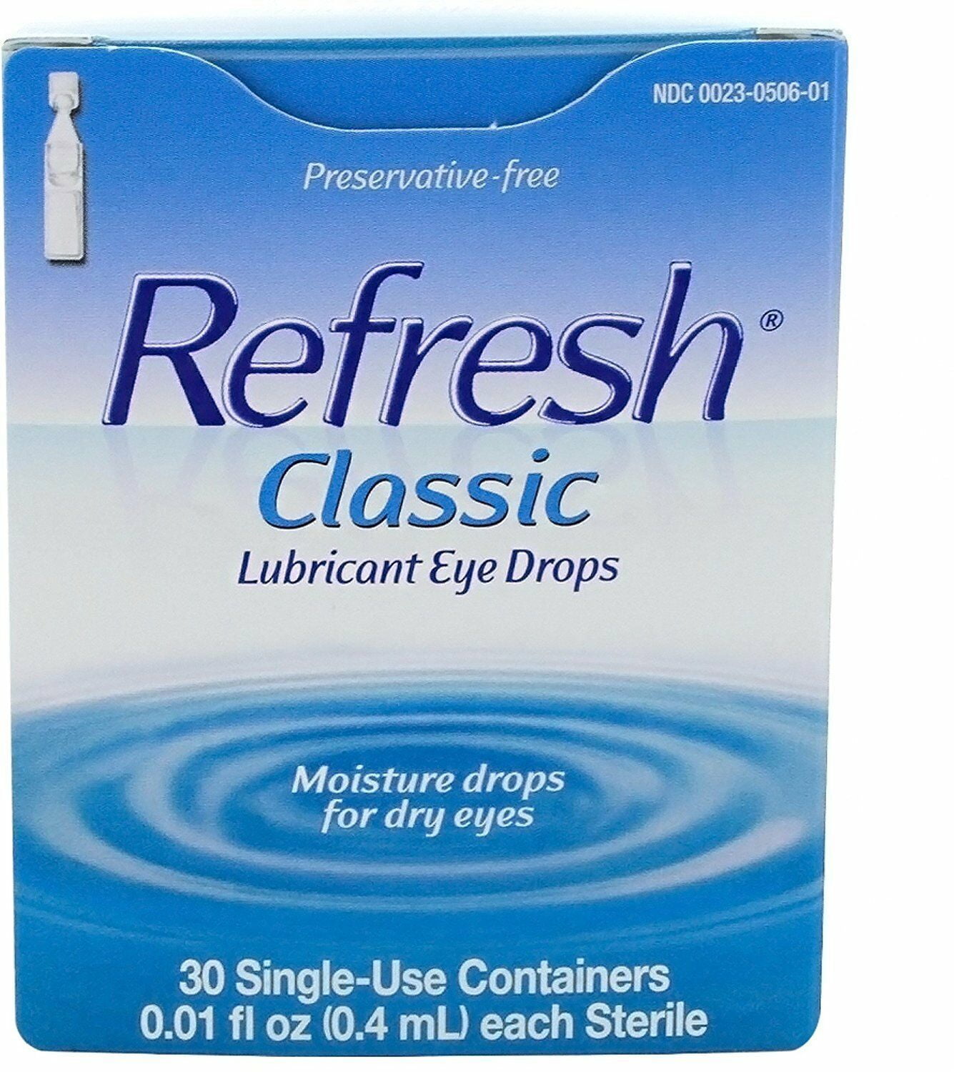 Refresh Lubricant Eye Drops Classic Dry Relief Sterile, 0.01oz, 6-Pack