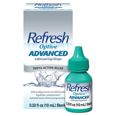 Refresh Optive Advanced Lubricant Eye Drops Preserved Tears, 10 ml, 1 Bottle
