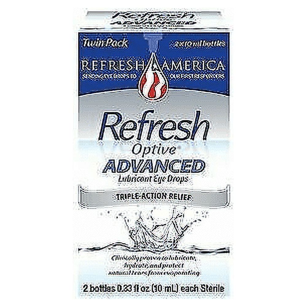 Refresh Optive Advanced Lubricant Eye Drops TripleAction Relief 0.33