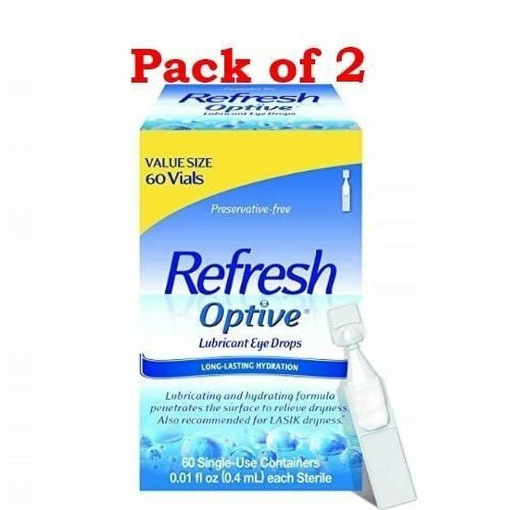 Refresh Optive Lubricant Eye Drops Preservative Free Vials 60 ct, 2-Pack