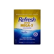 Refresh Optive Mega-3 Lubricant Eye Drops, Preservative-Free, 0.01 Fl Oz Single-Use Containers, 30 Count