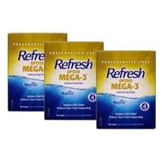 قطرات العين المرطبة Refresh Optive Mega-3، خالية من المواد الحافظة، 0.01 أونصة سائلة، 30 قارورة، عبوة من 3 قطع