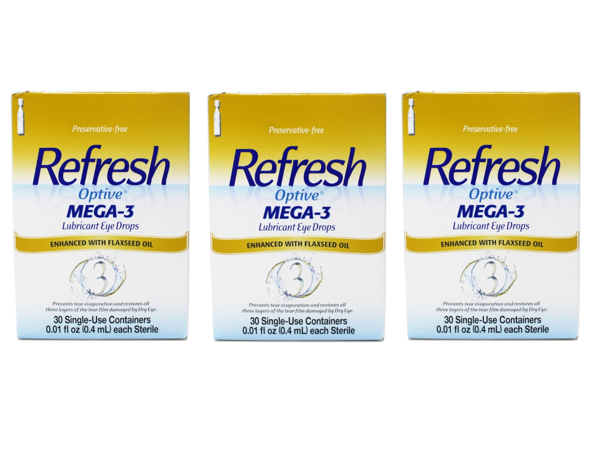 Refresh optive mega 3 lubricant single use sterile containers eye drops