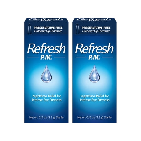 Refresh PM Lubricant Eye Ointment Nighttime Relief For Dry Eye - 3.5 Gm, 2 Pack