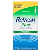 Refresh Plus Lubricant Eye Drops Non-Preserved Tears, 70 Single-Use Containers, 0.01 fl oz (0.4 mL)