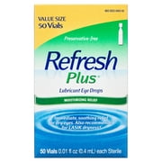 Refresh Plus Lubricant Eye Drops Preservative-Free Tears, 0.4 ml, 50 Count
