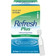 Refresh Plus Lubricant Eye Drops Preservative-Free Tears, 0.4 ml, 50 Count