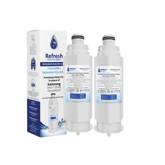 Refresh R-8006-S Replacement Refrigerator Water Filter DA97-17376B, DA97-08006C, HAF-QIN, HAF-QIN/EXP, RF23M8070SG, BRF425200AP