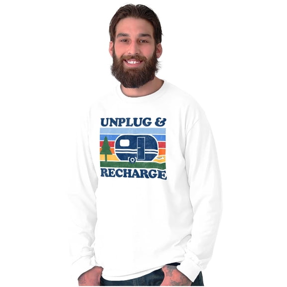 Refresh Recharge Outdoors Camp Lover Long Sleeve TShirt Men Women Brisco Brands S