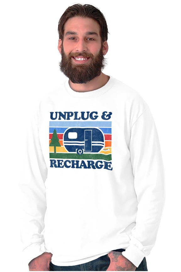 Refresh Recharge Outdoors Camp Lover Long Sleeve TShirt Men Women Brisco Brands S