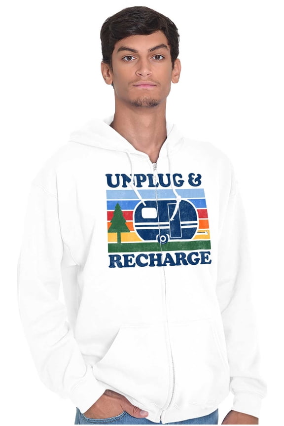 Refresh Recharge Outdoors Camp Lover Zip Up Hoodie Men's Women's Brisco Brands M