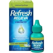 Refresh Relieva for Contacts Lubricant Eye Drops Artificial Tears Contact Lens Rewetter, 8 ml