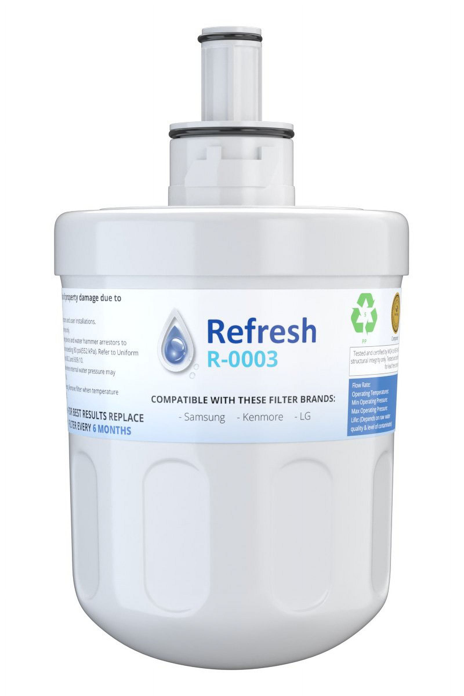 Refresh Replacement for Samsung Aqua-Pure Plus DA29-00003G, DA29-00003A, DA2900002B, DA2900003, DA2900003F, DA290002, HAFCU1, HAFIN2 and Waterdrop WD-DA-29-00003G Refrigerator Water Filter (1 Pack)