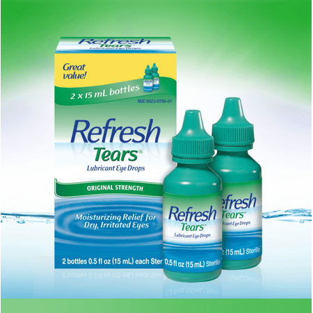 Refresh Tears Lubricant Eye Drops Artificial Tears, 30 ml, 2 Bottles