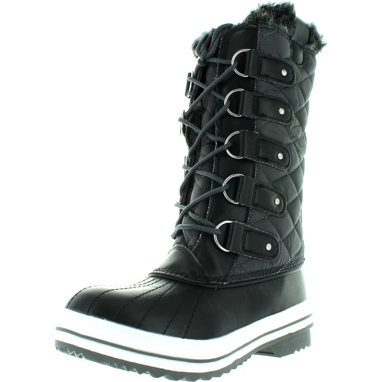 Waterproof Quilted Lace Up Boots Sporto Black Quilted Lace-Up Water Resistant | Mercari main image 4