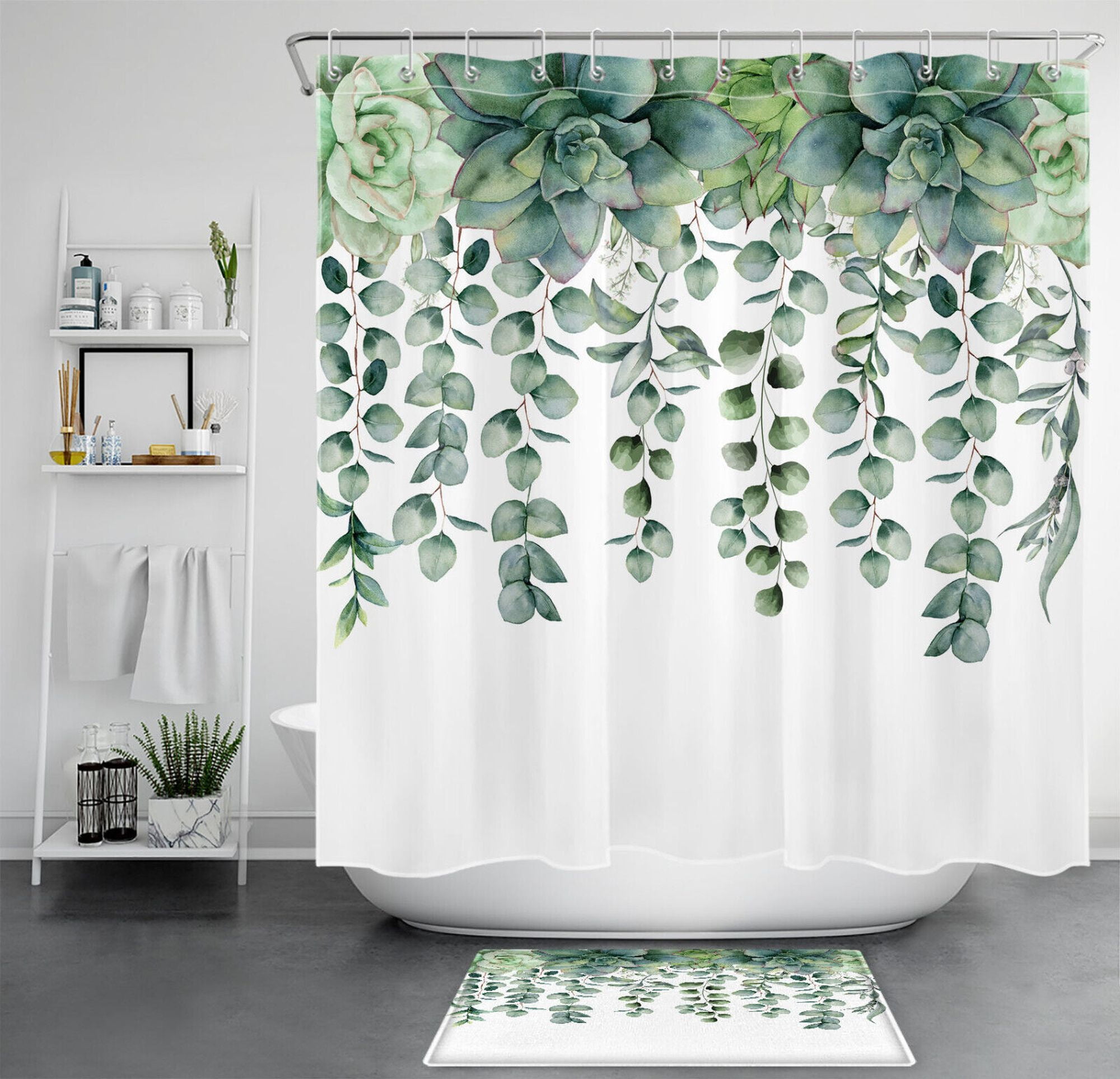 Refresh Your Bathroom with an EcoFriendly Eucalyptus Shower Curtain & Accessory Set