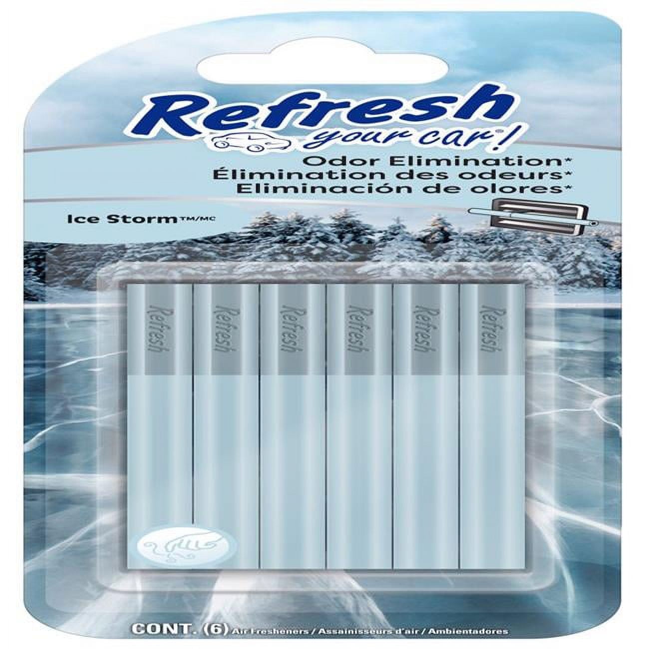 Refresh Your Car 8065179 Ice Storm Scent Car Vent Clip Solid - 6 Piece 