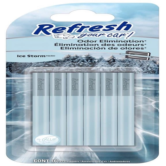Refresh Your Car 8065179 Ice Storm Scent Car Vent Clip Solid - 6 Piece