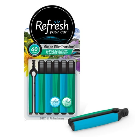 Refresh Your Car! Air Freshener, Summer Breeze / Alpine Meadow, 6 Pack