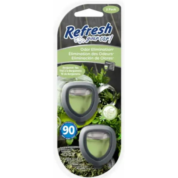 Refresh Your Car! Bergamot Tea Mini Diffuser Reduces Odors, 2 Ct