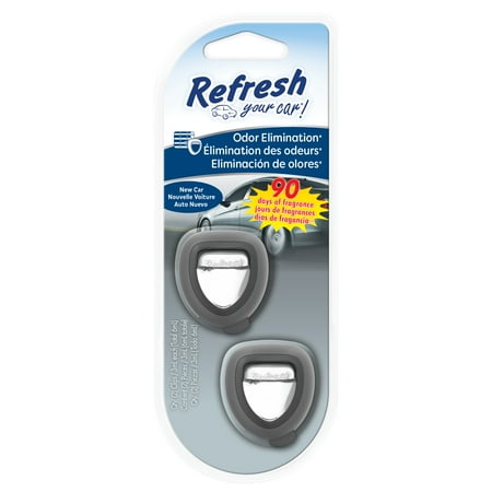 Refresh Your Car! Diffuser Air Freshener (New Car Scent, 2 Pack)
