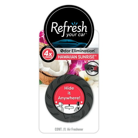 Refresh Your Car! Auto Hanging Air Freshener (Hawaiian Sunrise Scent, 1 Pack)