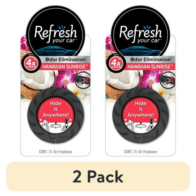(2 pack) Refresh Your Car! Auto Hanging Air Freshener (Hawaiian Sunrise Scent, 1 Pack)