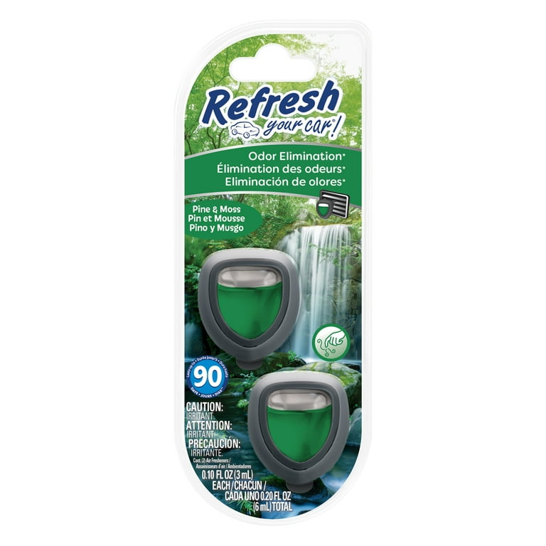 Refresh Your Car! Mini Diffuser Car Air Freshener (Pine & Moss Scent, 2  Pack) 