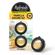 Refresh Your Car Vent Clip Car Air Freshener, Vanilla Shore 62 Scent, 2 Count