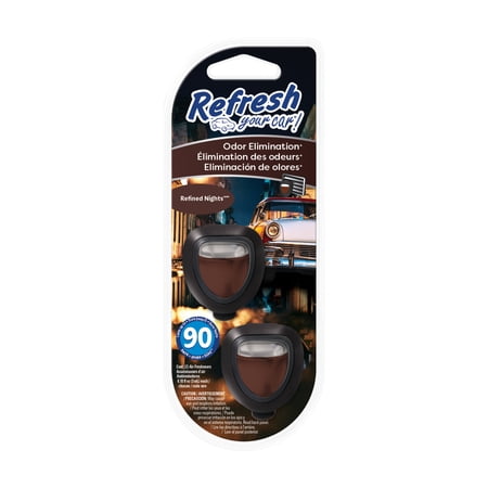 Refresh Your Car! Mini Diffusers (Refined Nights Scent, Pack of 2)