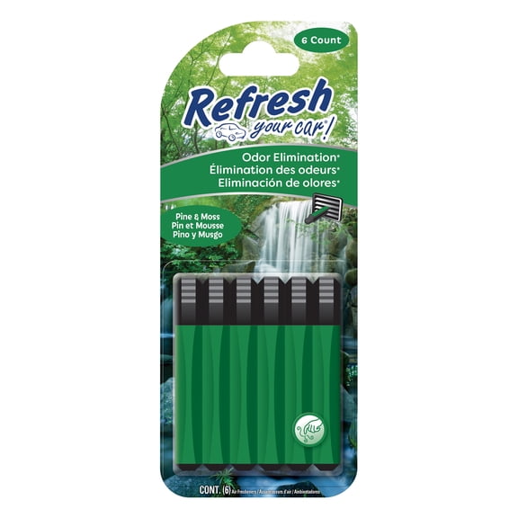 Refresh Your Car! Pine & Moss Vent Stick Car Air Freshener - 6 Count