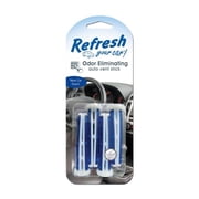 Refresh Your Car! Scent Air Freshener Stick, Blue, White, 4 Count