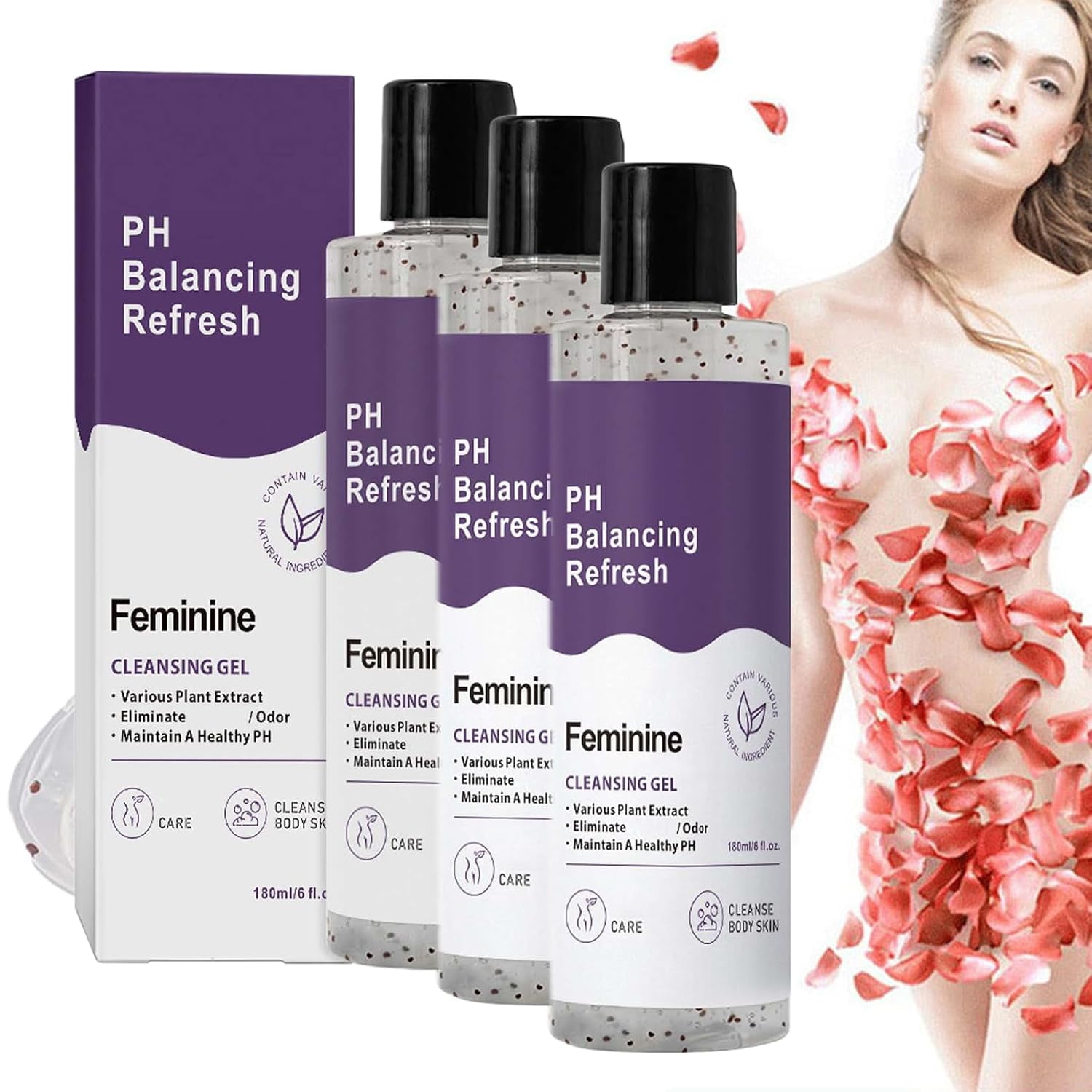 Refresh pH Balance Feminine Wash 3 Pack (6 fl oz each) Natural