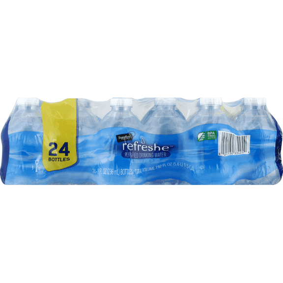 Refreshe Purified Drinking Water - 24 Pack (8 fl oz Bottles)